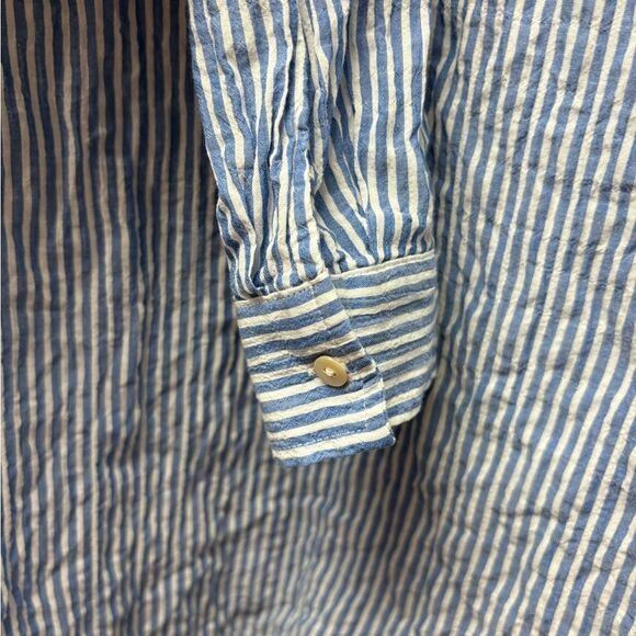 Lilly Pulitzer Striped Cotton Sea View Button Down Top With Pockets Size XL - Picture 6 of 7